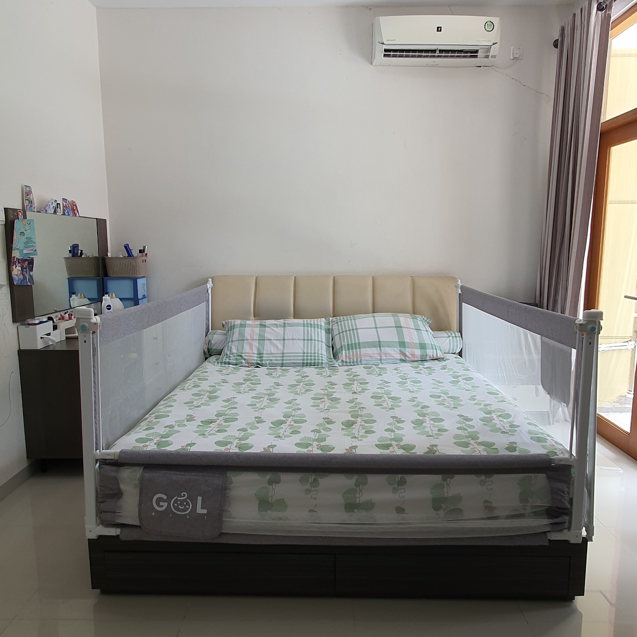 GOL BABY BEDRAIL GREY (PEMBATAS KASUR) 200*103 CM