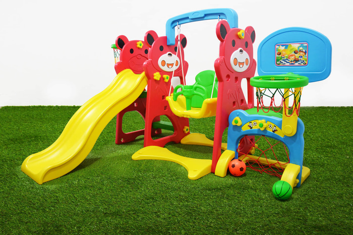 LABEILLE PANDA 5 IN 1 SLIDE AND SWING GROW ACTIVITY (RED)