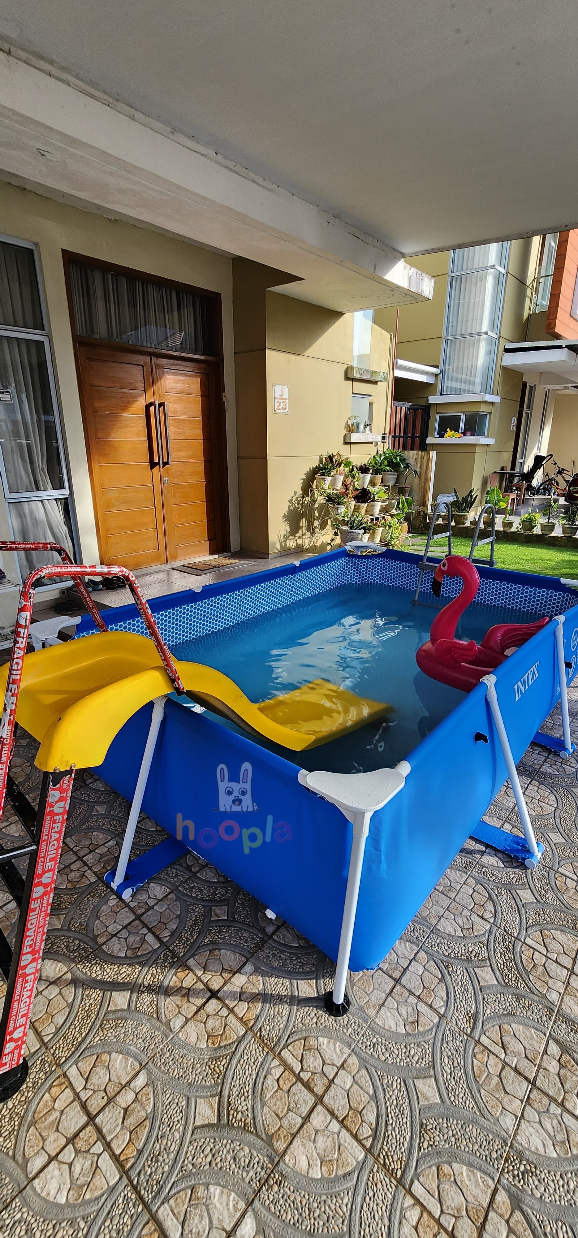 INTEX JUMBO POOL COMPLETE SET (KOLAM RENANG DAN FIBER SLIDE)