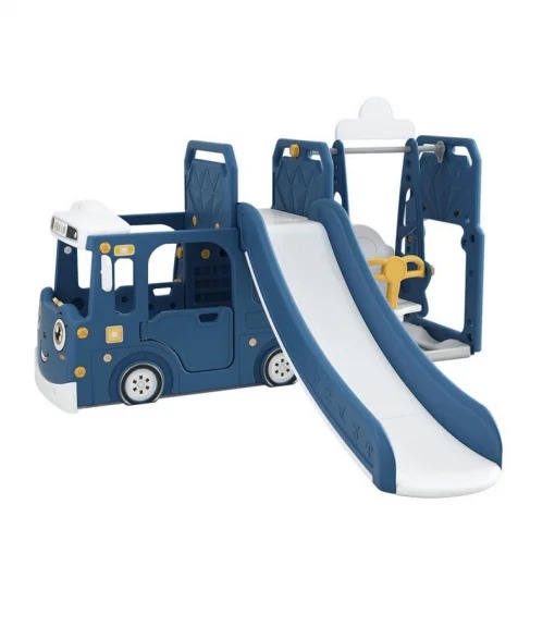 HAPPY PLAY TAYO BUS SLIDE SWING 4 IN 1 (NAVY)