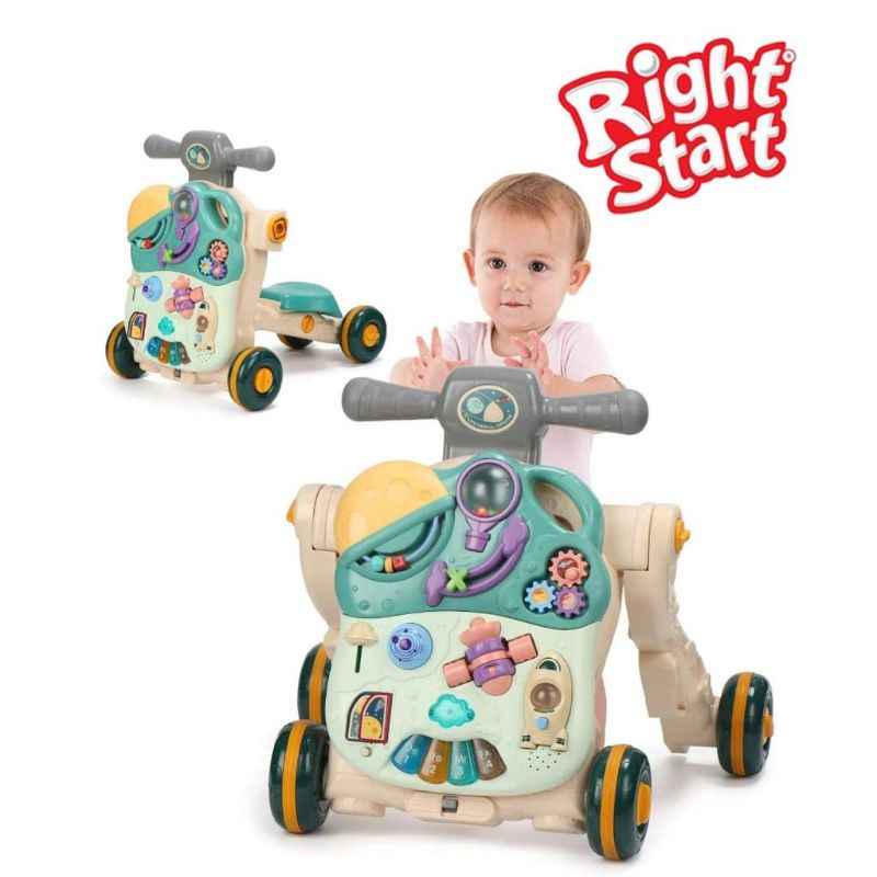 RIGHT START 5 IN 1 MUSICAL ACTIVITY BABY WALKER (CACTUS GREEN)