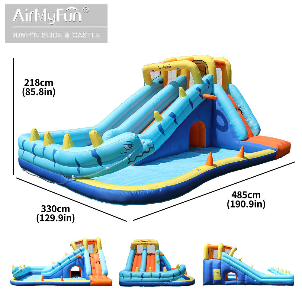 BLUE DRAGON DOUBLE SLIDES WATER BOUNCY