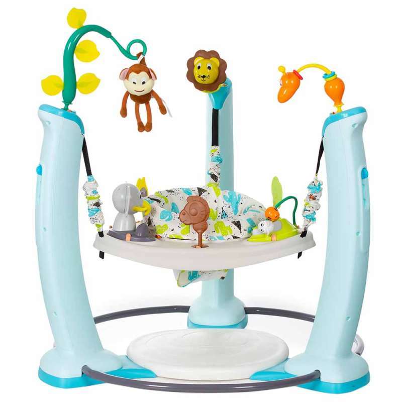 EVENFLO EXERSAUCER JUMP AND LEARN JUMPEROO – JUNGLE QUEST BLUE